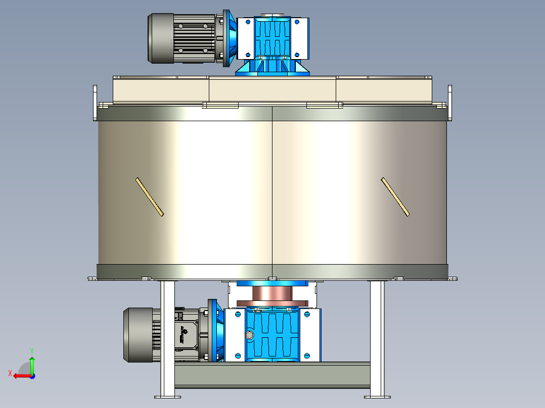 不锈钢砂芯搅拌机罐体  stp后视图