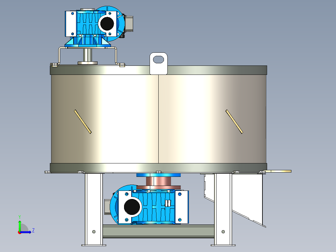 不锈钢砂芯搅拌机罐体  stp左视图