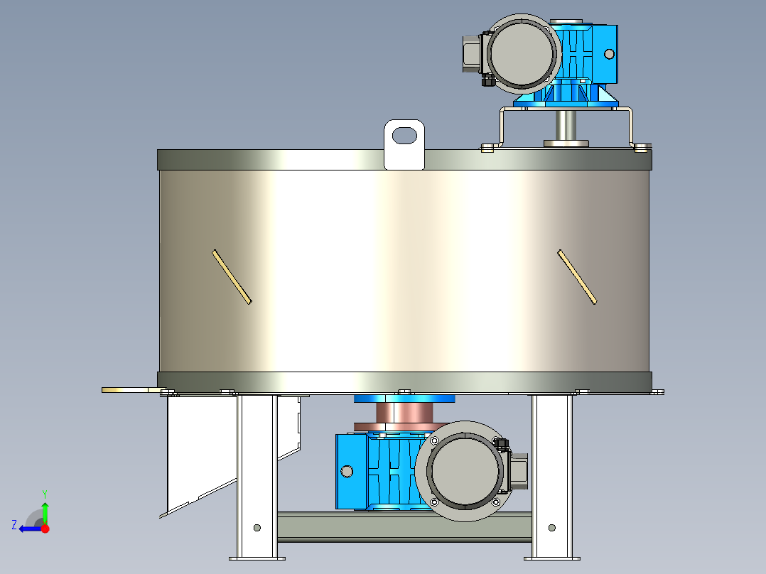 不锈钢砂芯搅拌机罐体  stp右视图