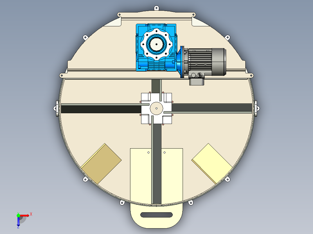 不锈钢砂芯搅拌机罐体  stp俯视图