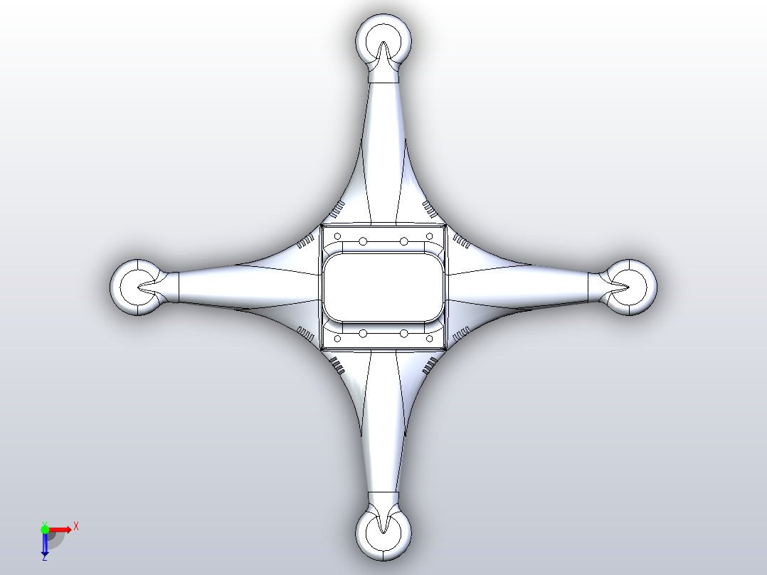 四肢无人机、俯视图