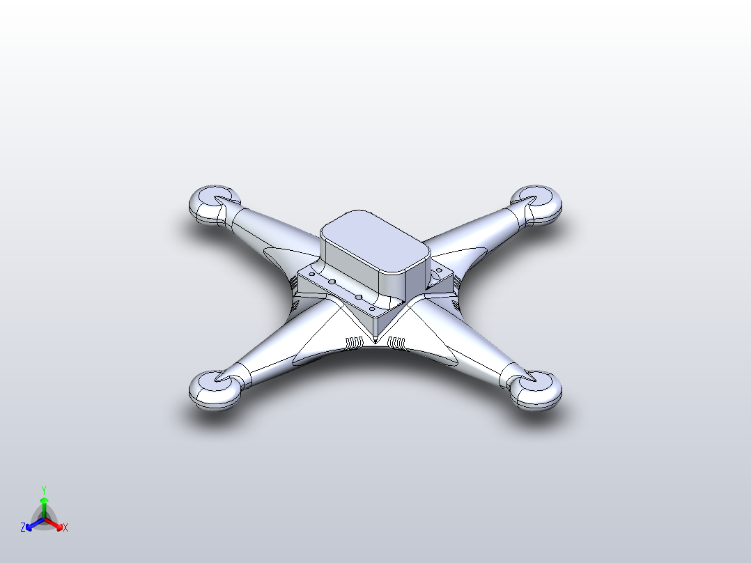 四肢无人机、正等轴测图