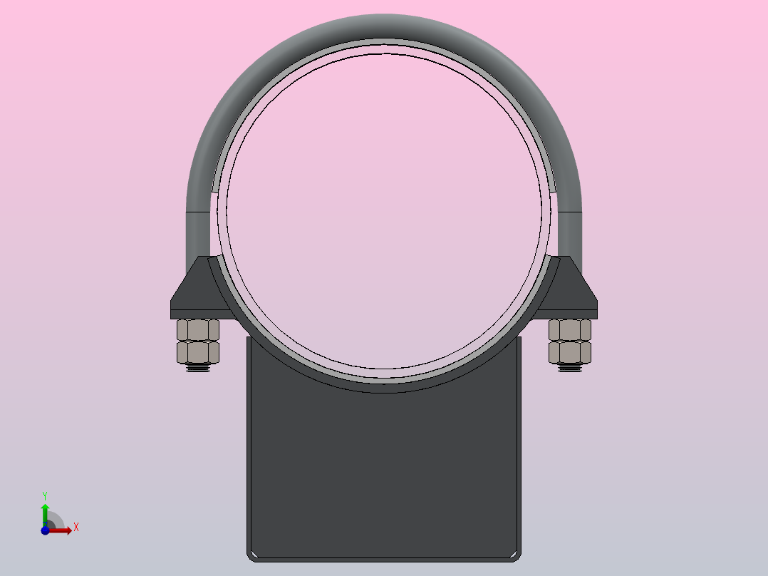 T16型管道支架前视图