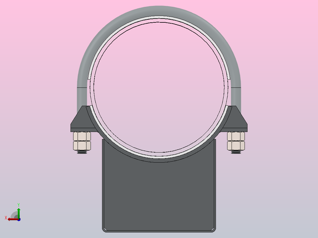 T16型管道支架后视图