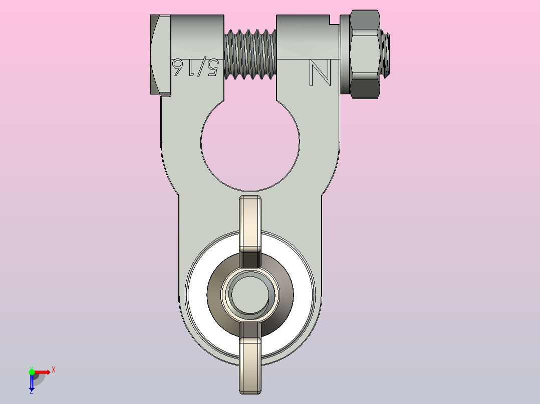 蓄电池负极端子夹俯视图
