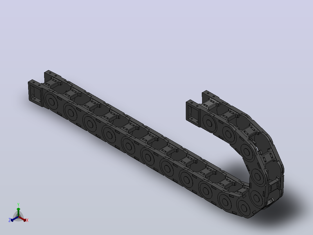 弯曲半径125内高45两侧打开型桥式拖链[DMD45BD-30-50-125R-15-A-10-V-10]主视图