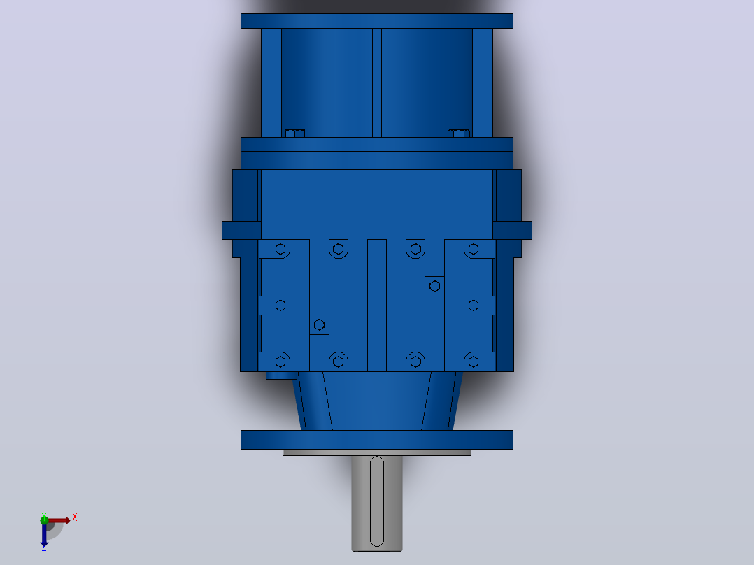 RF47ZP斜齿轮减速机RF47-3.83-M1-P71-Φ160俯视图
