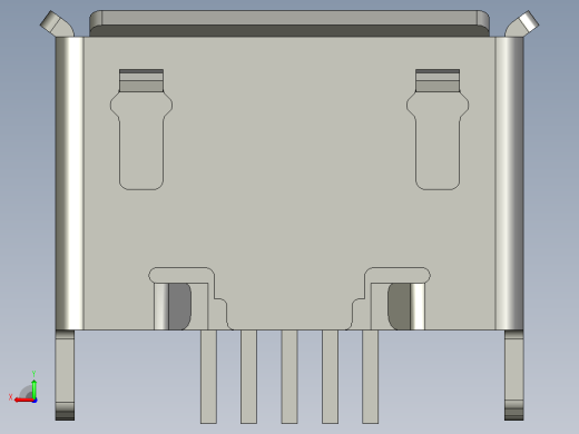微型USB AB类型通过孔类型后视缩略图