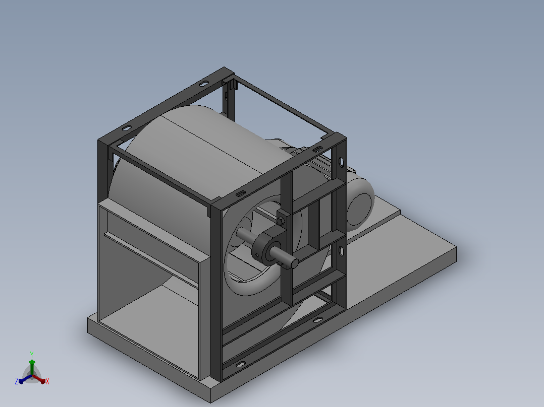 KTH-T（台座型）空调系统后向式离心通风机[KTH-T-315-左0°-0.75kW]主视图