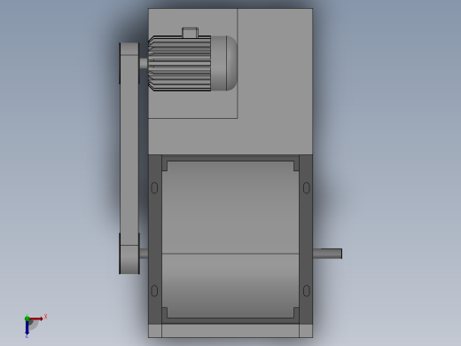 KTH-T（台座型）空调系统后向式离心通风机[KTH-T-315-左0°-0.75kW]俯视缩略图