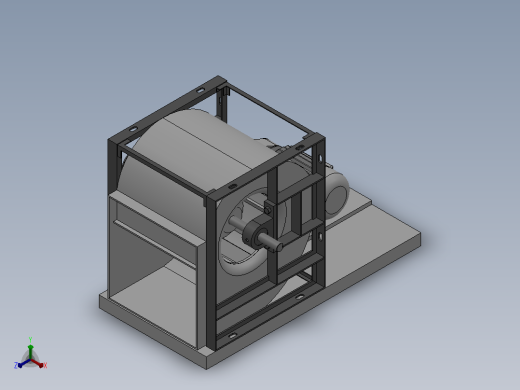KTH-T（台座型）空调系统后向式离心通风机[KTH-T-315-左0°-0.75kW]正等轴测缩略图