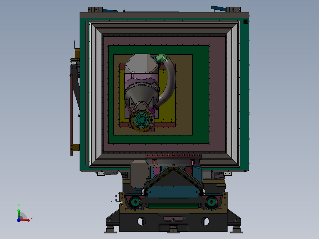 五轴加工中心3D图纸 T628前视图