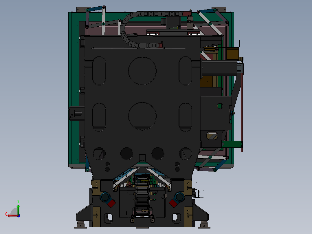 五轴加工中心3D图纸 T628后视图
