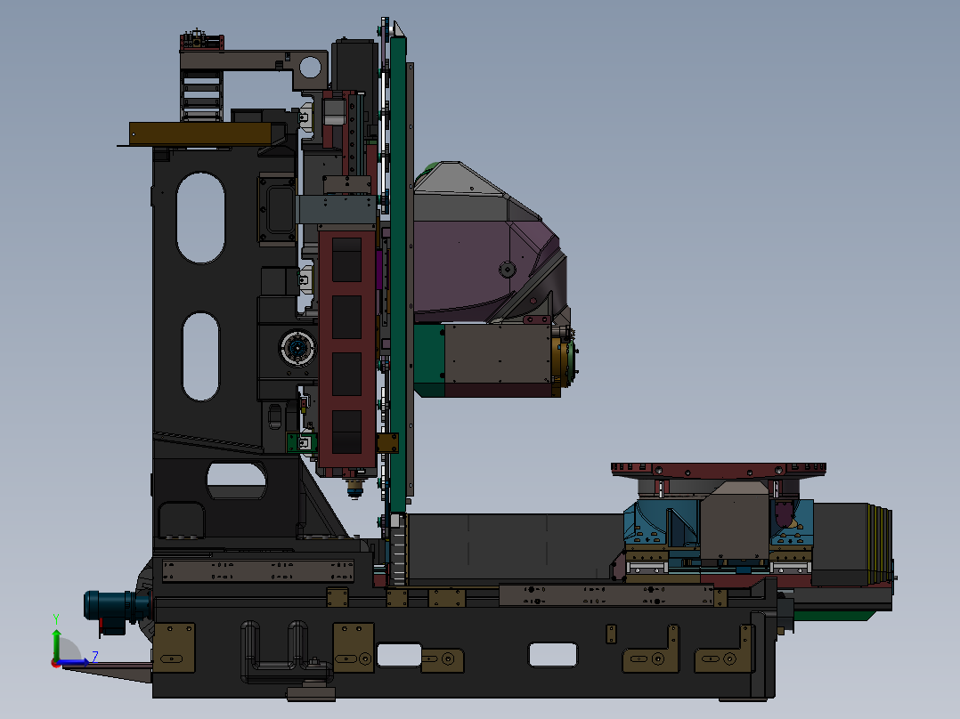 五轴加工中心3D图纸 T628左视图