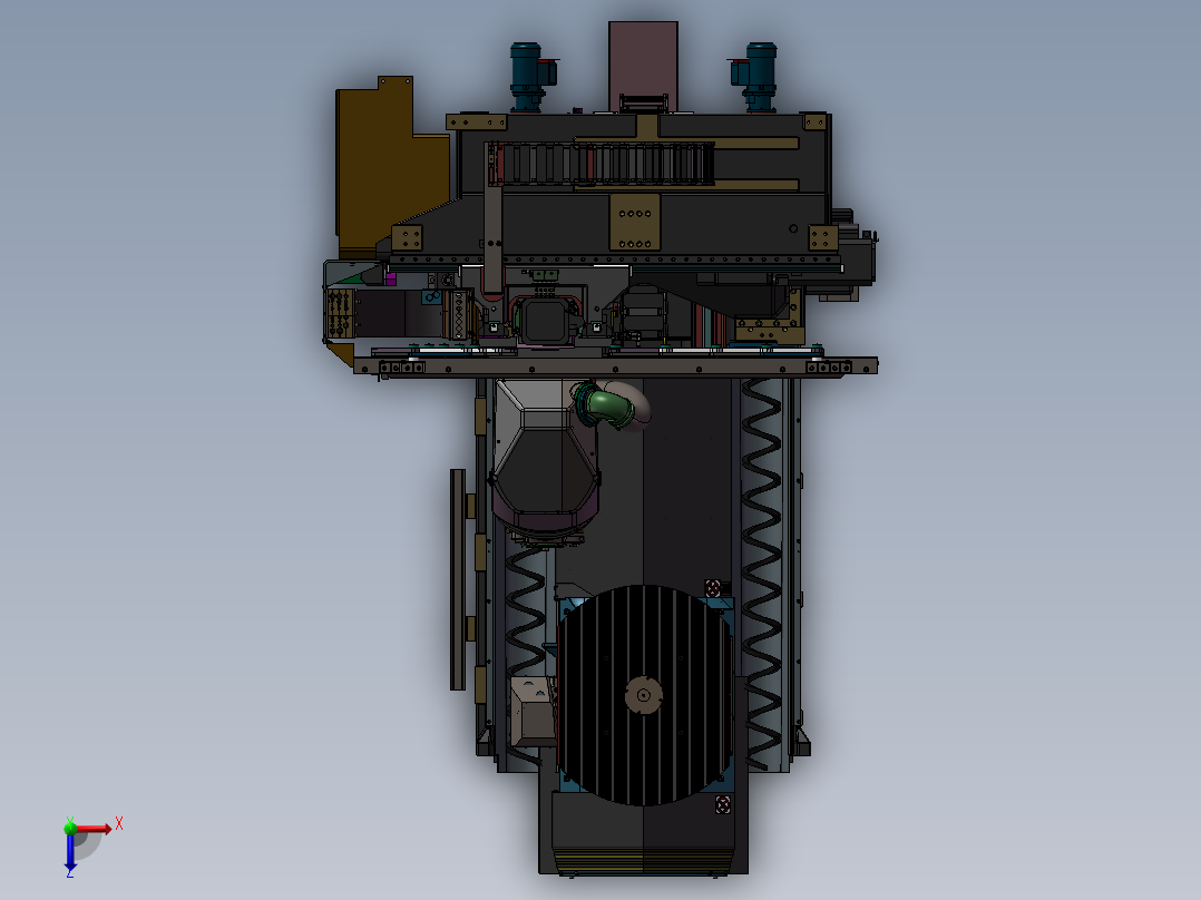 五轴加工中心3D图纸 T628俯视图