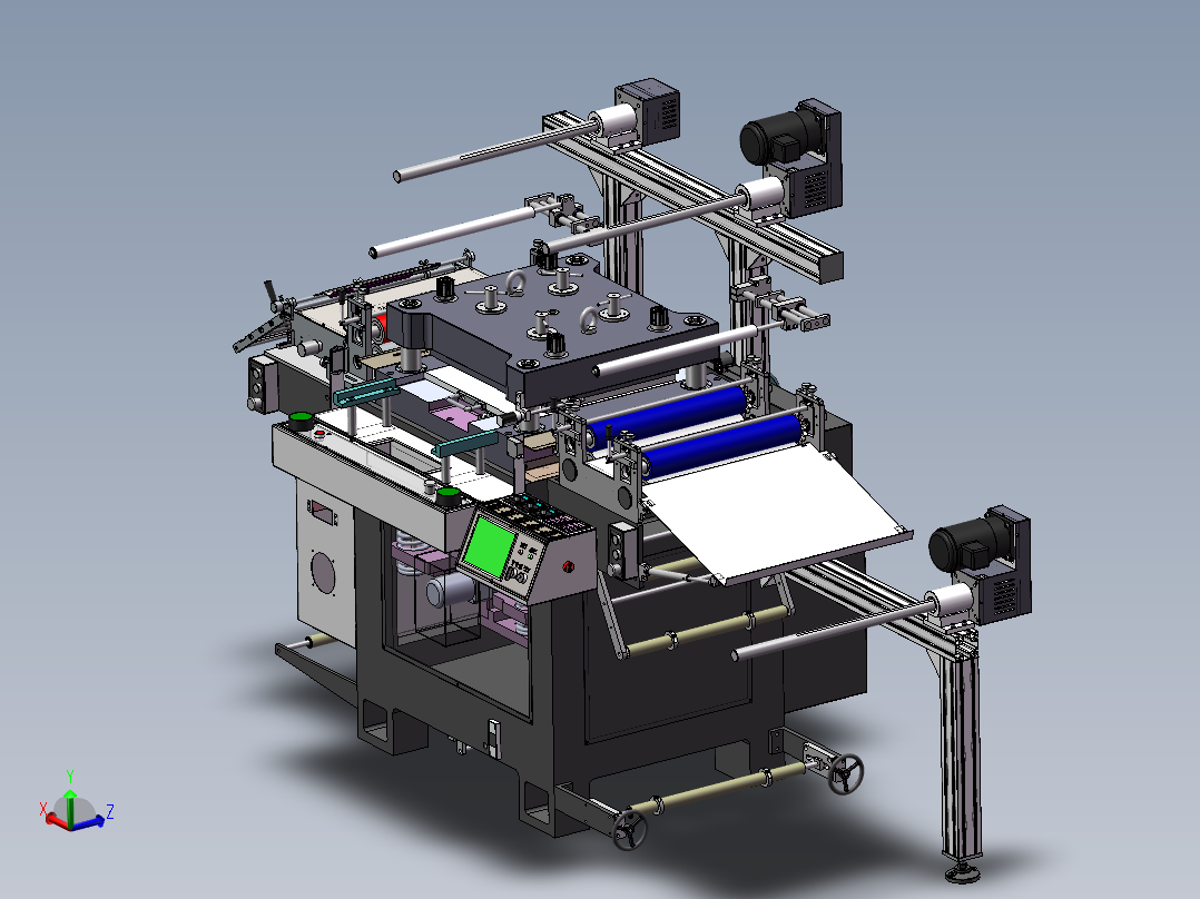 F500冲切机 模切机 3D图纸 机械设备非标自动化3D模型设计素材1