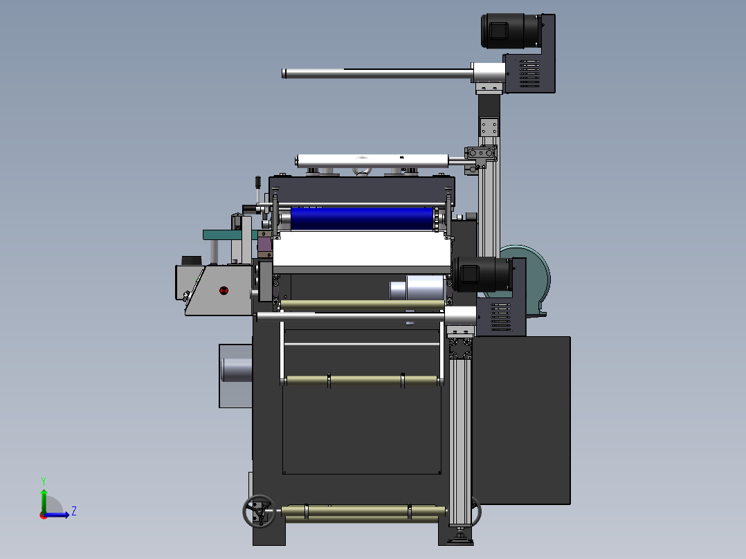 F500冲切机 模切机 3D图纸 机械设备非标自动化3D模型设计素材1左视图