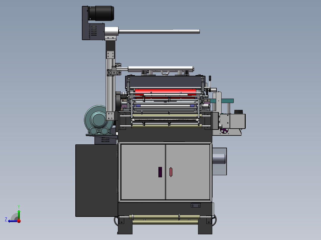 F500冲切机 模切机 3D图纸 机械设备非标自动化3D模型设计素材1右视图
