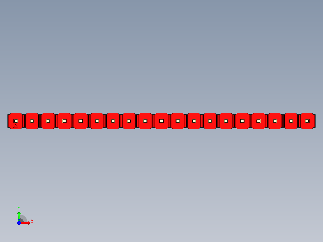 彩色公头100mil（2.54mm）系列-DS1021_red_1x19p_100mil_Type19_rev1.0前视图