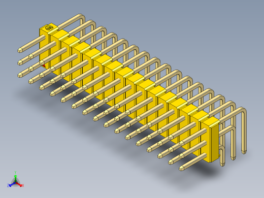 彩色公排针 100mil 2.54mm 系列-DS1022_yellow_3x16p_100mil_TypeD_rev1.0