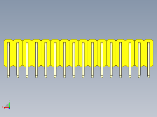 彩色公排针 100mil 2.54mm 系列-DS1022_yellow_3x16p_100mil_TypeD_rev1.0后视缩略图