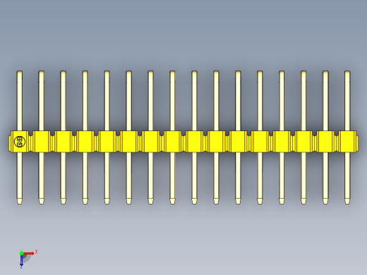 彩色公排针 100mil 2.54mm 系列-DS1022_yellow_3x16p_100mil_TypeD_rev1.0俯视缩略图