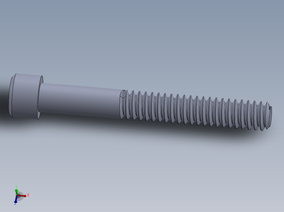 粗螺纹 SHCS 螺钉-SHCS 10-24.x1.5.SLDPRT主视图