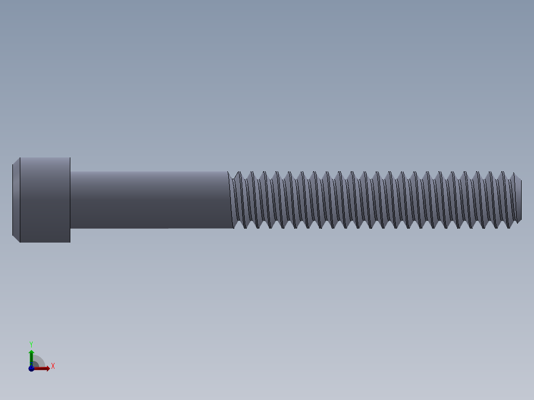 粗螺纹 SHCS 螺钉-SHCS 10-24.x1.5.SLDPRT前视图