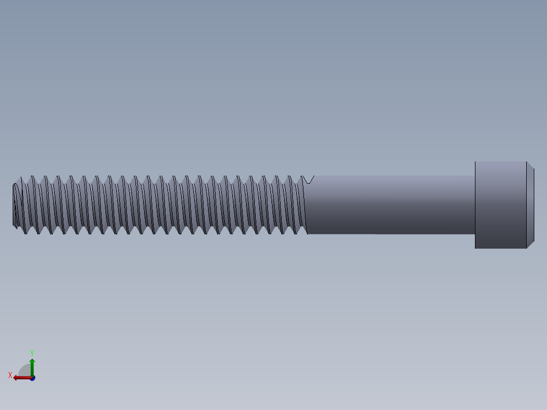 粗螺纹 SHCS 螺钉-SHCS 10-24.x1.5.SLDPRT后视图