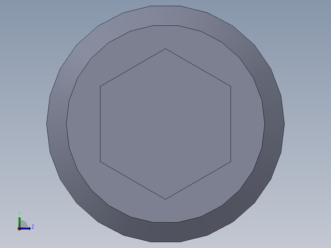 粗螺纹 SHCS 螺钉-SHCS 10-24.x1.5.SLDPRT左视图