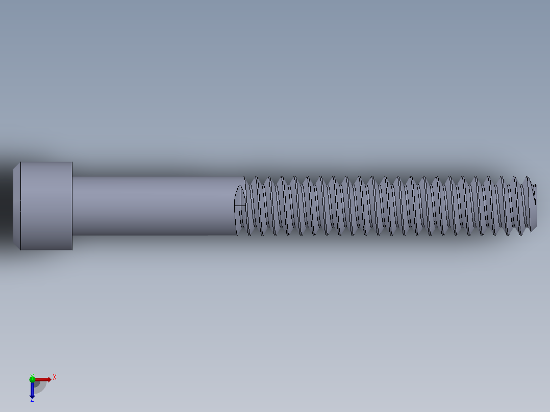 粗螺纹 SHCS 螺钉-SHCS 10-24.x1.5.SLDPRT俯视图