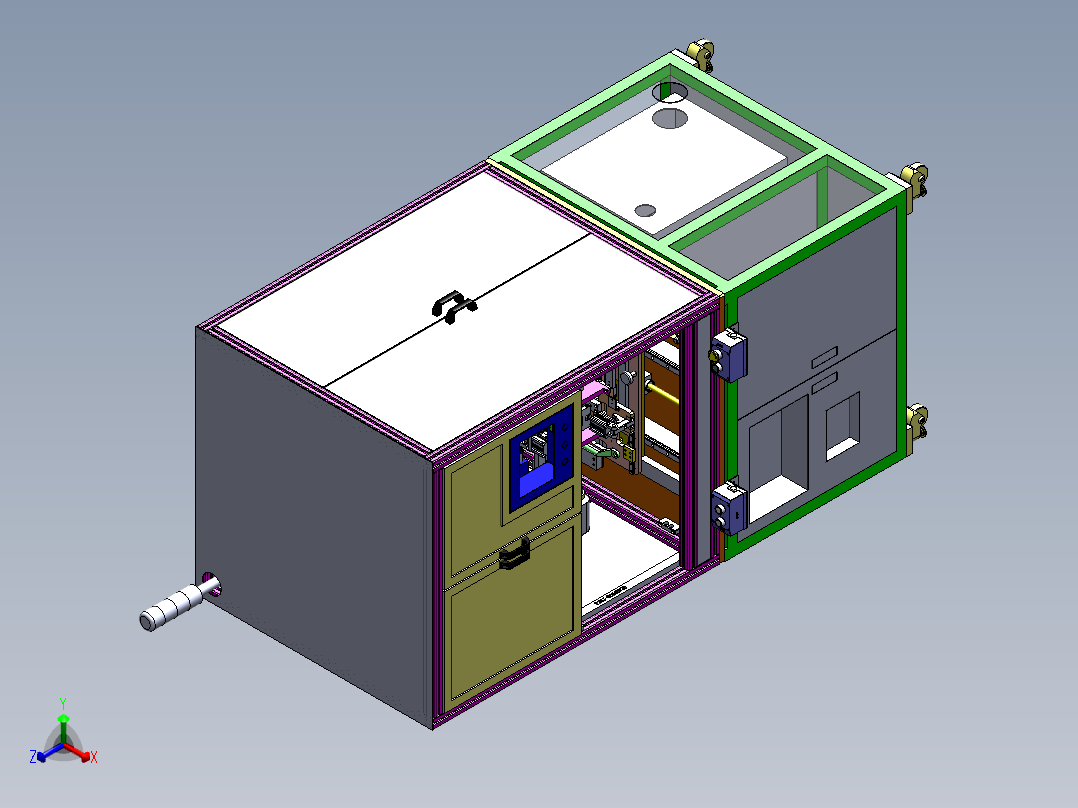汽车连接器伺服折弯设备正等轴测图