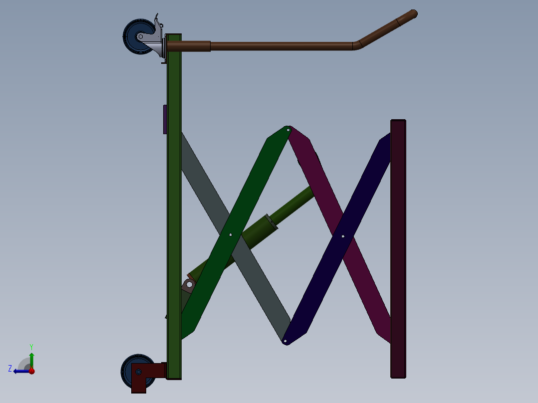移动式液压举升机推车-车用移动液压举升机右视图