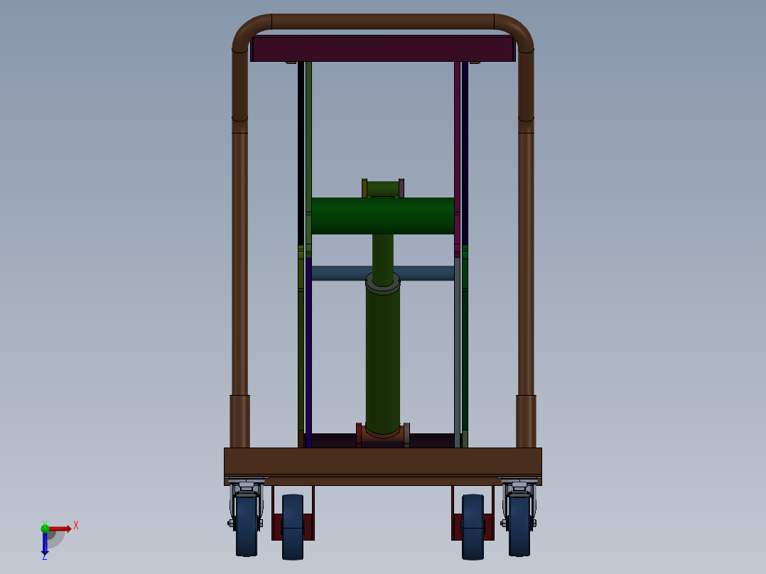移动式液压举升机推车-车用移动液压举升机俯视图