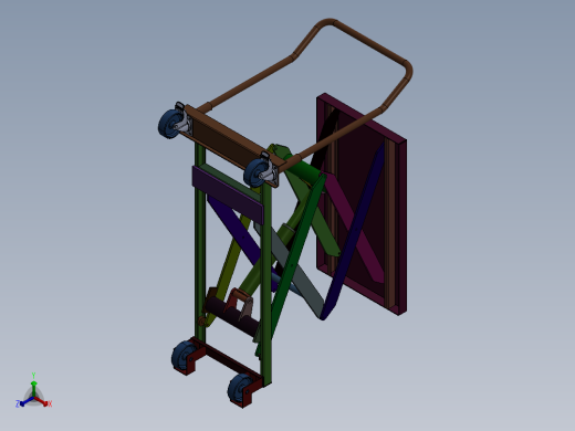 移动式液压举升机推车-车用移动液压举升机正等轴测缩略图