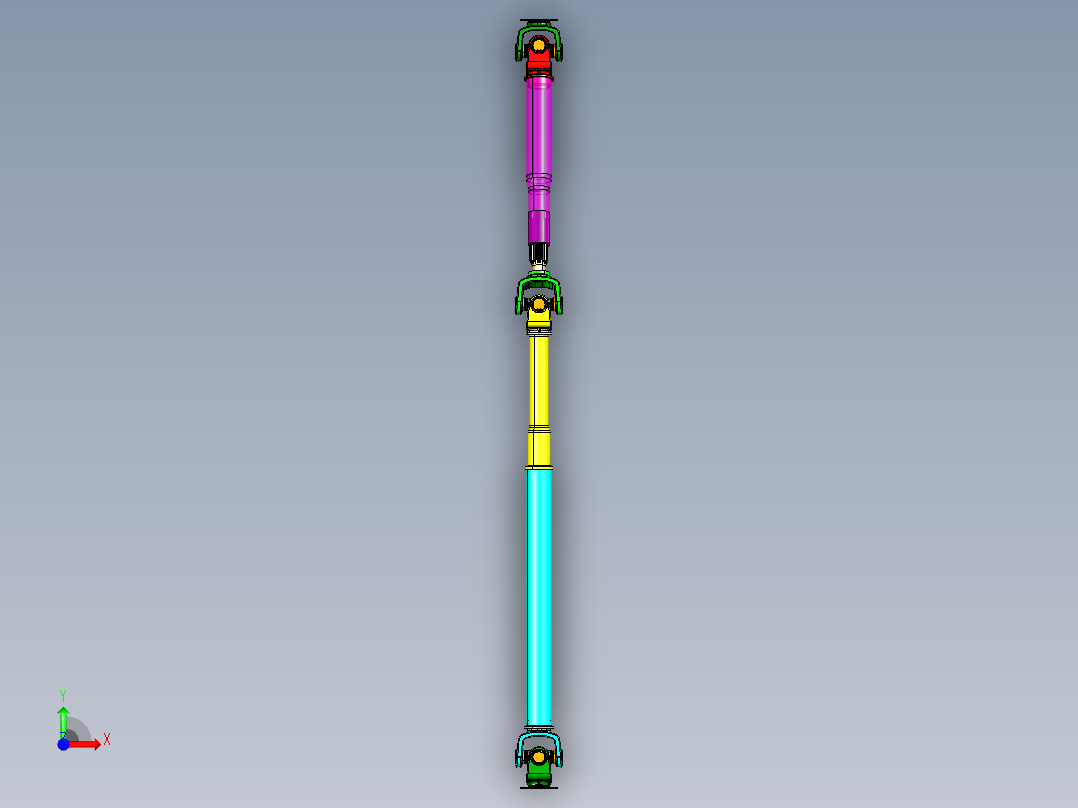 P099-轻型货车传动轴结构设计及三维catia建模前视图