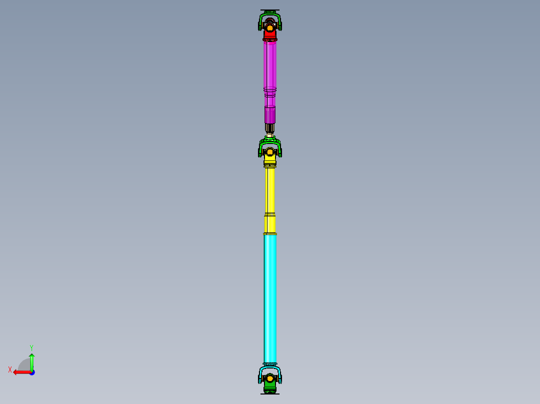 P099-轻型货车传动轴结构设计及三维catia建模后视图