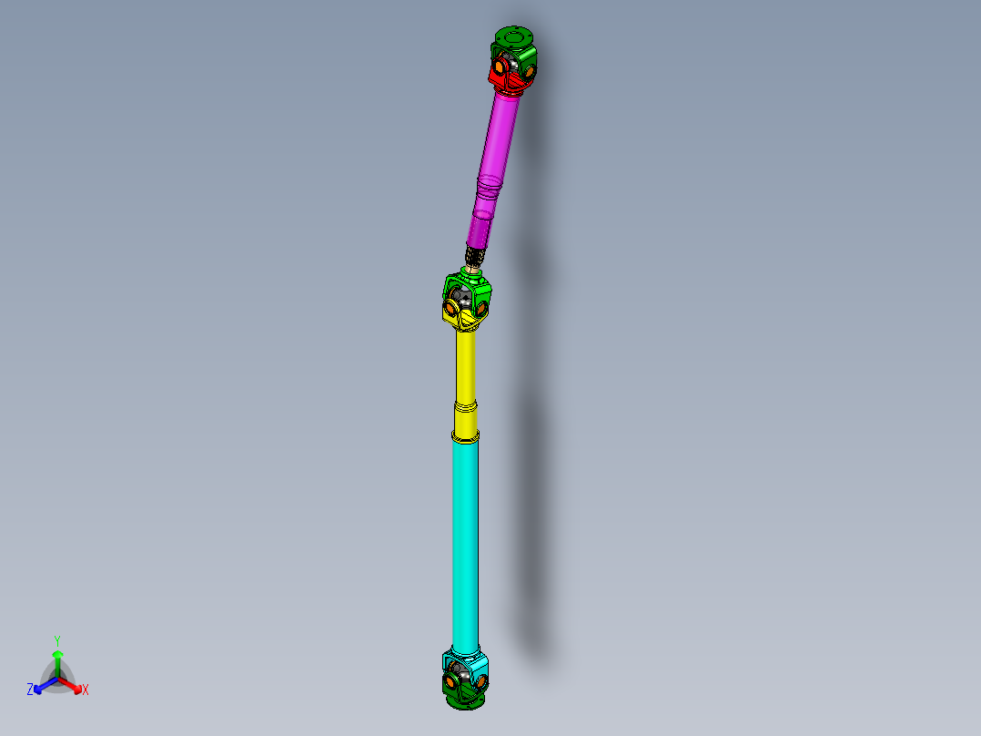 P099-轻型货车传动轴结构设计及三维catia建模正等轴测图