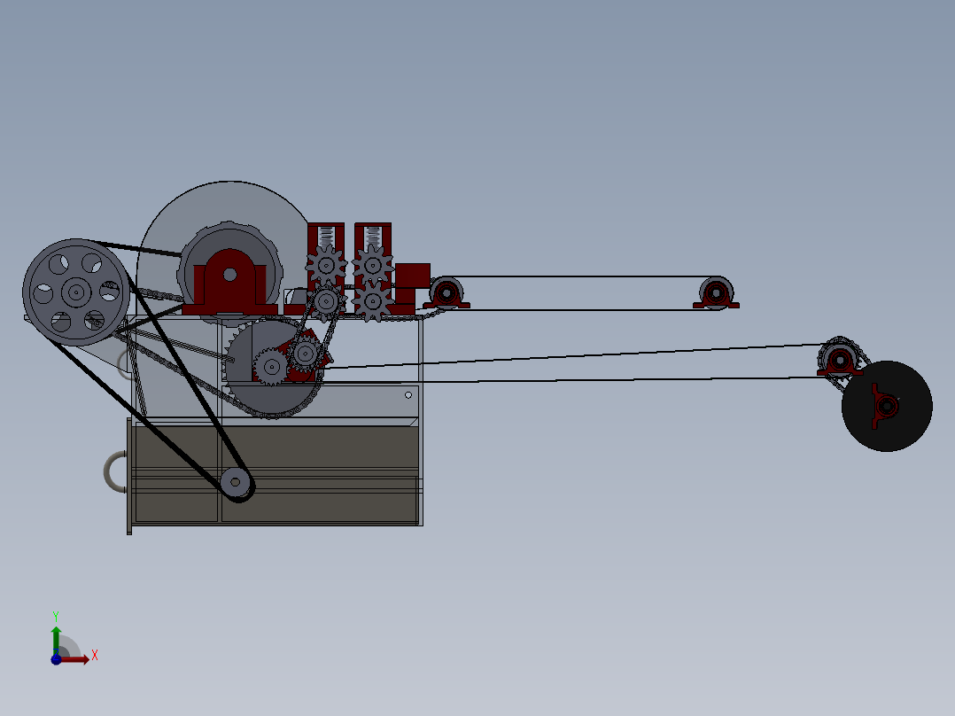 可移动全喂入式香蕉茎秆纤维提取机前视图