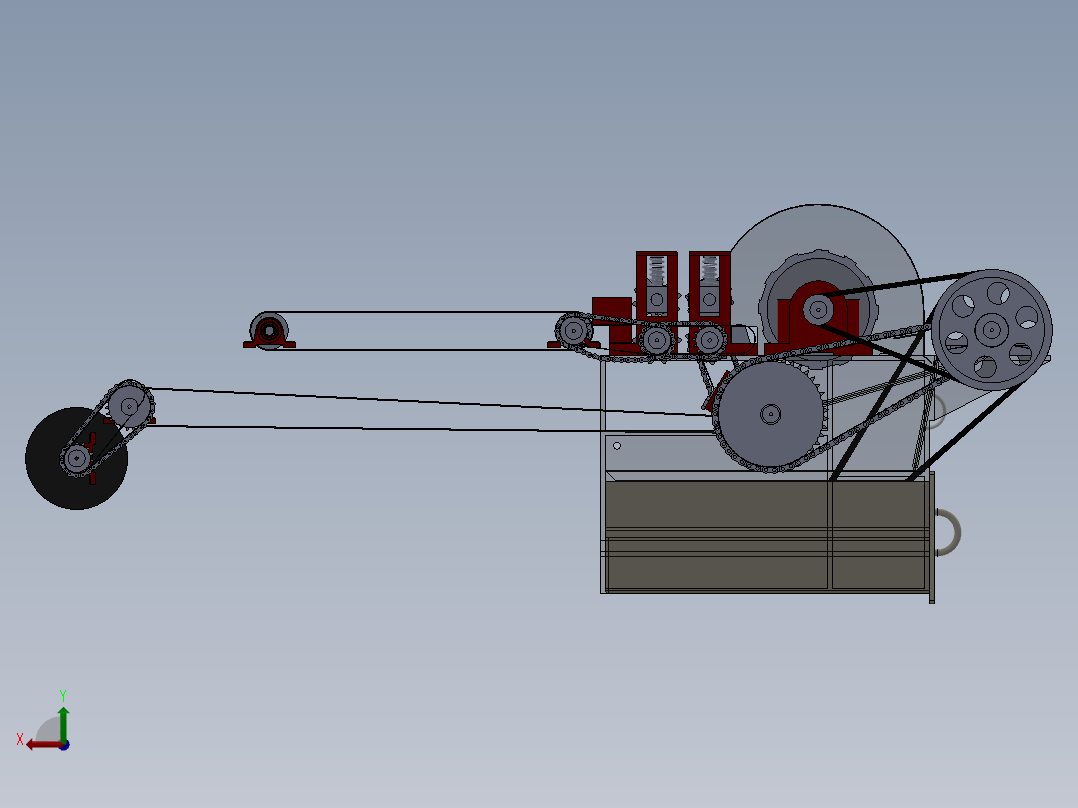 可移动全喂入式香蕉茎秆纤维提取机后视图