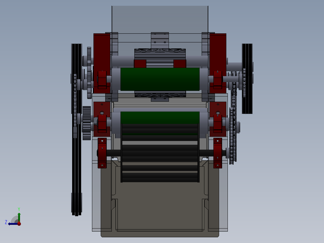 可移动全喂入式香蕉茎秆纤维提取机右视图