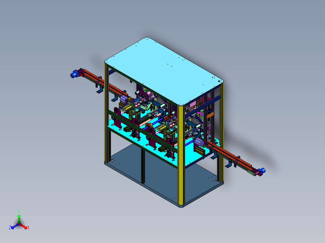 文具瓶子曲面滚式热转印机正等轴测图