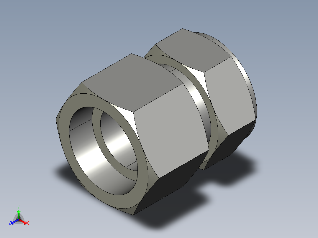 卡套式工业通用硬管接头24_gbu-s正等轴测图