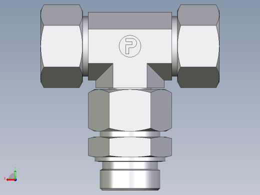 卡套式工业通用硬管接头EO_Assembled_adjustable_standpipe_branch_tee_EVT30SR71后视缩略图