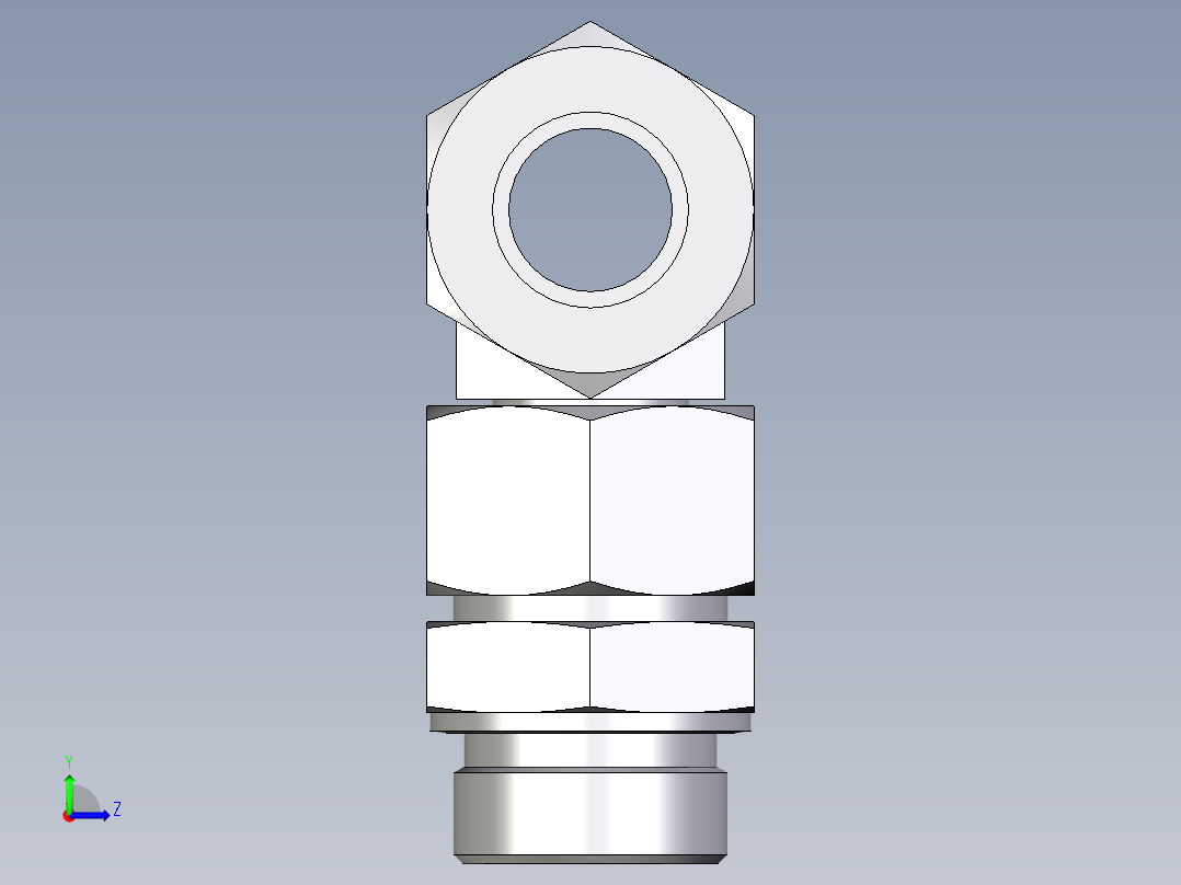 卡套式工业通用硬管接头EO_Assembled_adjustable_standpipe_branch_tee_EVT30SR71左视图