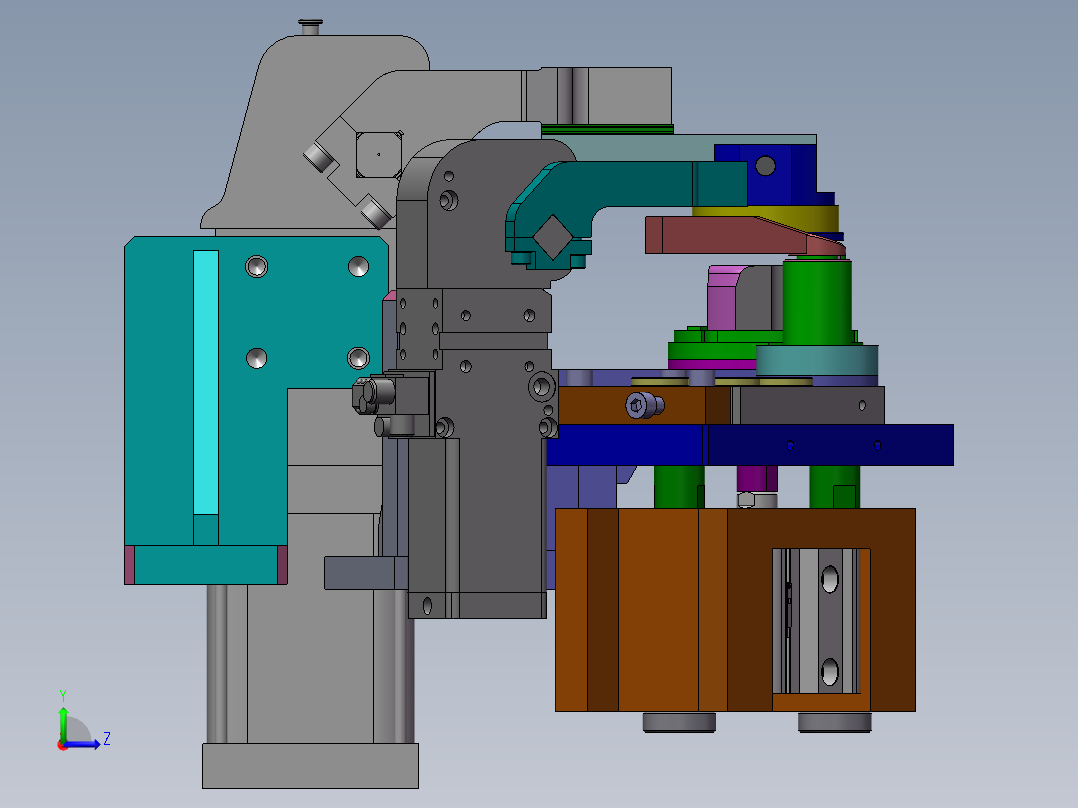 复合机构--插销+压紧+定位左视图