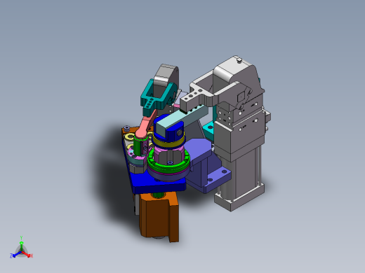 复合机构--插销+压紧+定位正等轴测缩略图