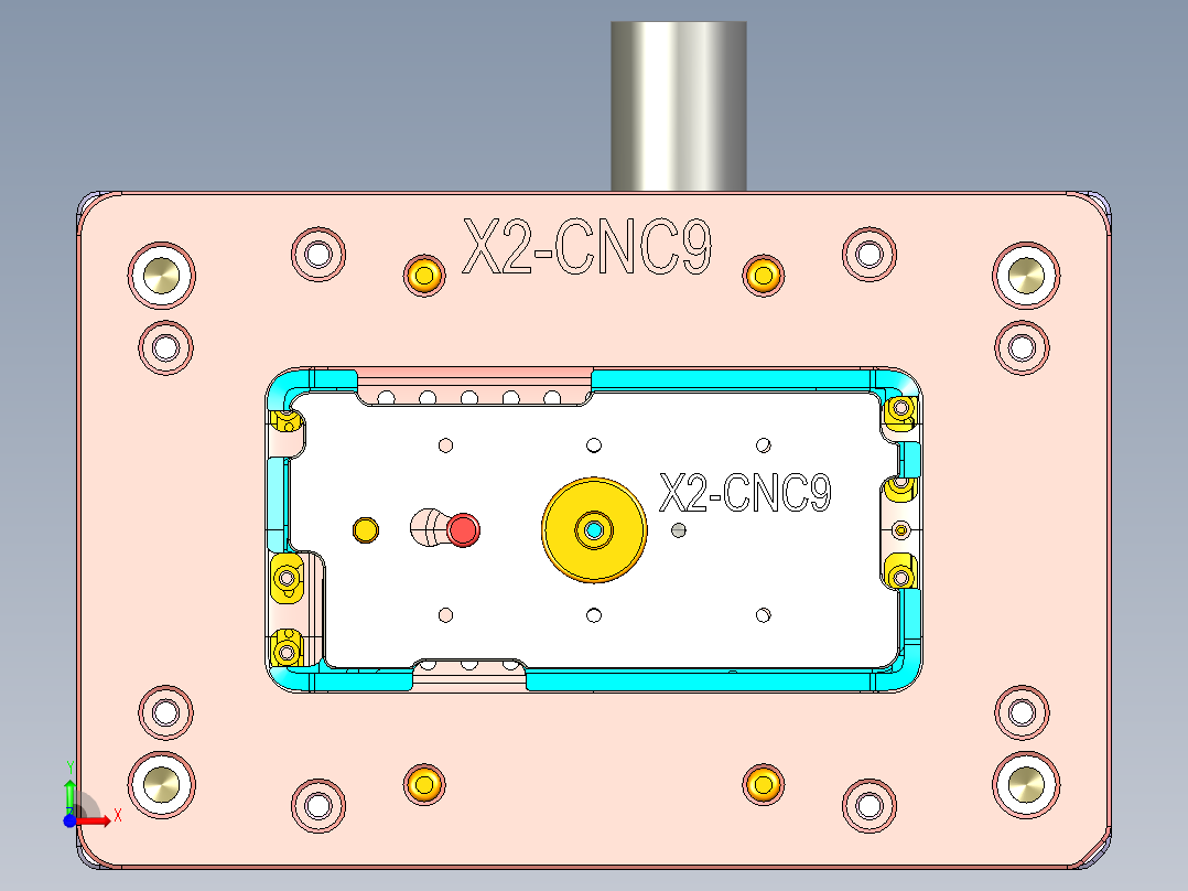 X2-CNC9笔记本CNC工装夹具三维模型-1104前视图