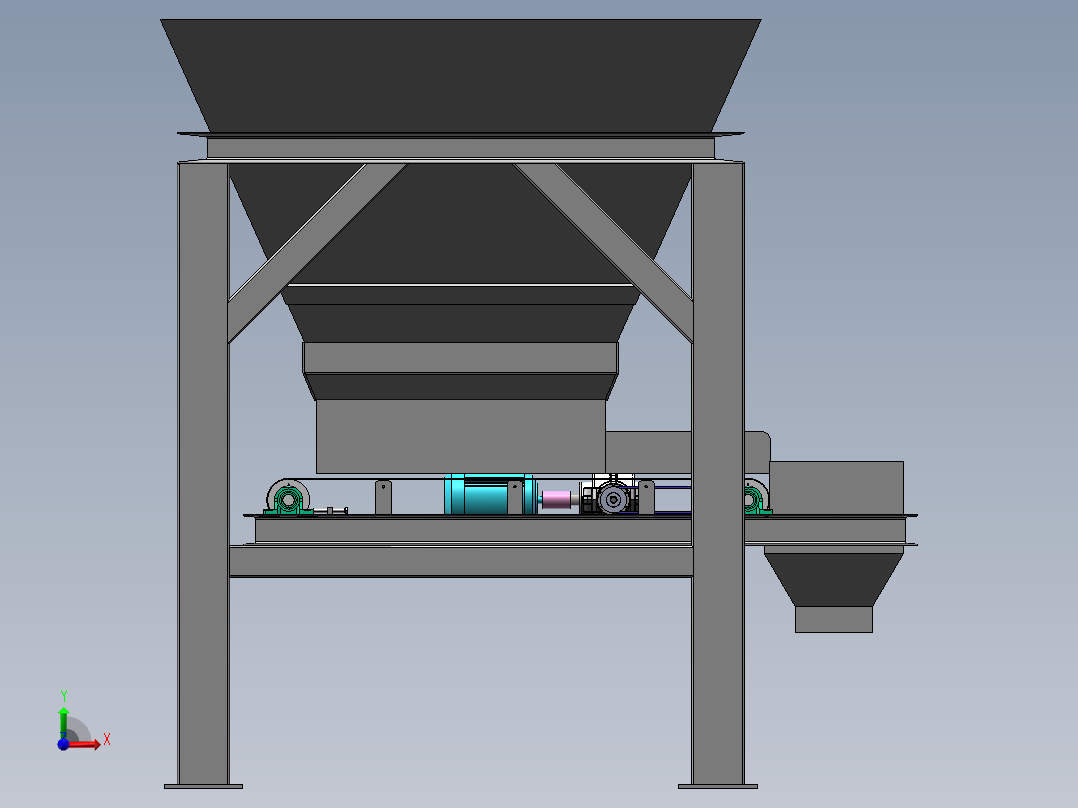 沙土装袋机设计sw20可编辑前视图