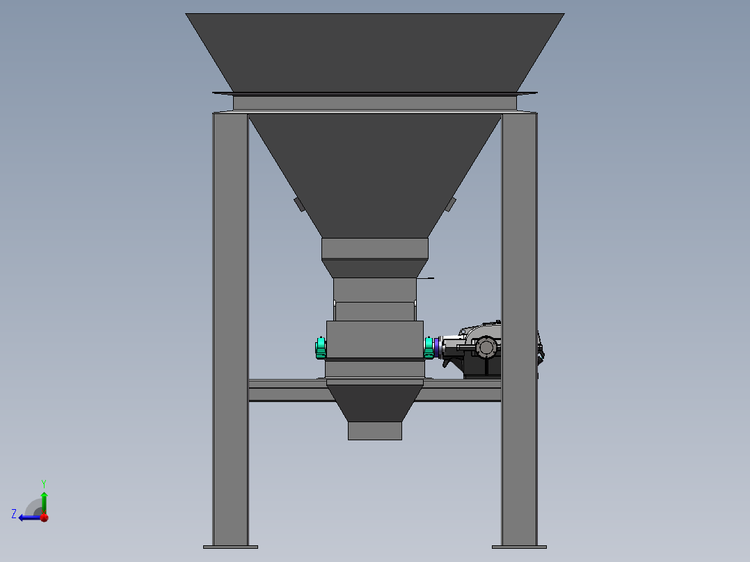 沙土装袋机设计sw20可编辑右视图
